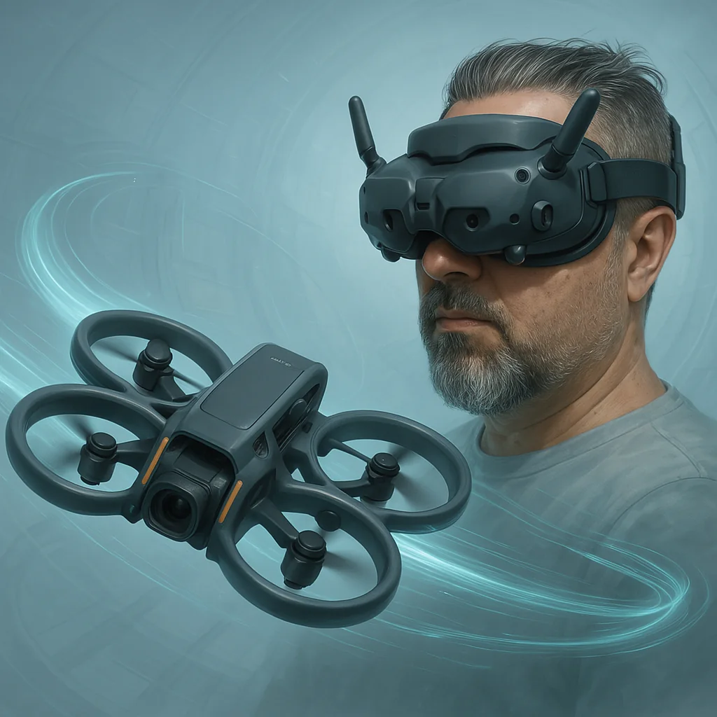 Antonio Cigliola with FPV drone equipment